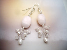 Load image into Gallery viewer, Blush Pink Botanical Beaded Branch Earrings, Twig Earrings.