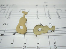 Load image into Gallery viewer, Ukulele Stud Earrings, Music Instrument Jewelry, Gold or Silver.