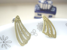Load image into Gallery viewer, Gold Butterfly Wing Statement Earrings, Post Earrings.
