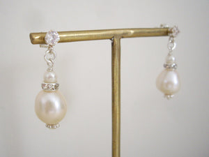 Baroque Pearl Wedding Earrings