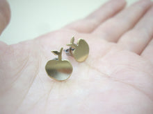 Load image into Gallery viewer, Apple Studs Earrings, Minimalist Teacher&#39;s Gift, Gold or Silver.