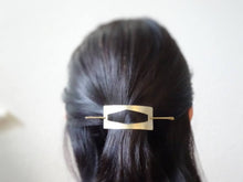 Load image into Gallery viewer, Simple Gold Hair Cuff, Hammered Texture Brass Hair Slide