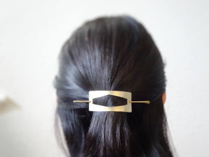 Simple Gold Hair Cuff, Hammered Texture Brass Hair Slide