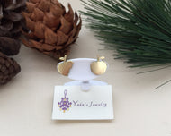 Minimalist Apple Earrings, Gold or Silver Apple Studs.