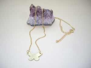 Minimalist Butterfly Necklace, Choose Your Metal.