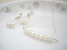 Load image into Gallery viewer, Fresh Water Pearl Bar Necklace, Minimal Pearl Jewelry.