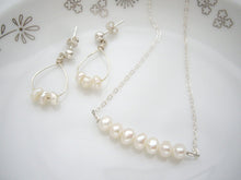 Load image into Gallery viewer, Fresh Water Pearl Bar Necklace, Minimal Pearl Jewelry.