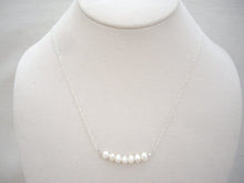 Load image into Gallery viewer, Fresh Water Pearl Bar Necklace, Minimal Pearl Jewelry.