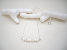 Load image into Gallery viewer, Fresh Water Pearl Bar Necklace, Minimal Pearl Jewelry.