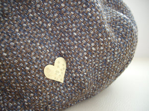 Gold Heart Pin Brooch, Small Brooch, Cute Hat pin.