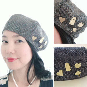 Pin Brooches on Hat Wearing sample