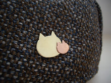 Load image into Gallery viewer, Mother and Baby Cat Brooch, Cat Hat Pin, Feline Gifts.