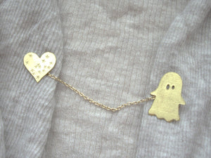 Halloween Ghost Brooch, Cute Shawl Pin, Pin For Your Sweater and Scarf.