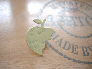 Bitten Apple Pin Brooch, Close up