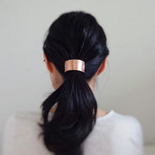 Load image into Gallery viewer, Ponytail Cuff, Metal Hair Cuff, Metal Hair Tie, Copper Pony Tail Holder.