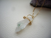 Load image into Gallery viewer, Raw Quartz Gold Chain Necklace, Green Quartz, Organic Jewelry.