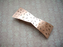 Load image into Gallery viewer, Copper Bow Barrette, Rustic Hair Jewelry.