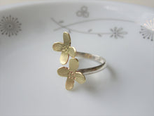 Load image into Gallery viewer, Flower Wrap Ring, Gold and Silver.