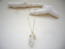 Load image into Gallery viewer, Raw Quartz Gold Chain Necklace, Green Quartz, Organic Jewelry.