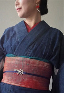 Obidome For Kimono, Kimono Jewelry, Silver Obidome Pendant